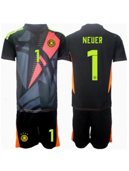 Tyskland Manuel Neuer #1 Målvakt Replika Hemmakläder Barn EM 2024 Kortärmad (+ byxor)